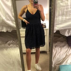 Navy Blue Lace Dress